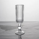 Ensemble verres vin rayés tige courte large ouverture