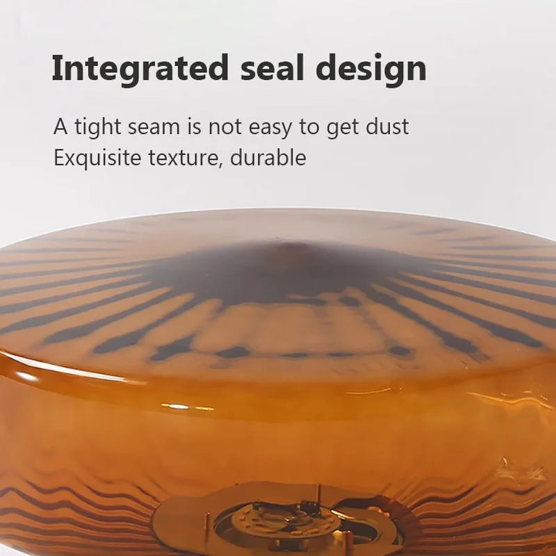 plafonnier led rond en verre ondulé rétro décoratif d'intérieur