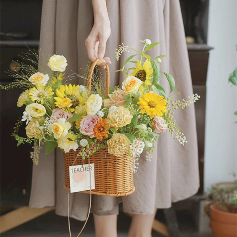 panier de rangement tissé à la main pour jardin et pique-nique - vue 6 sur 27