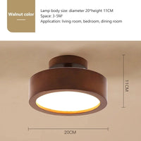 Plafonnier led design nordique en bois naturel montée en surface