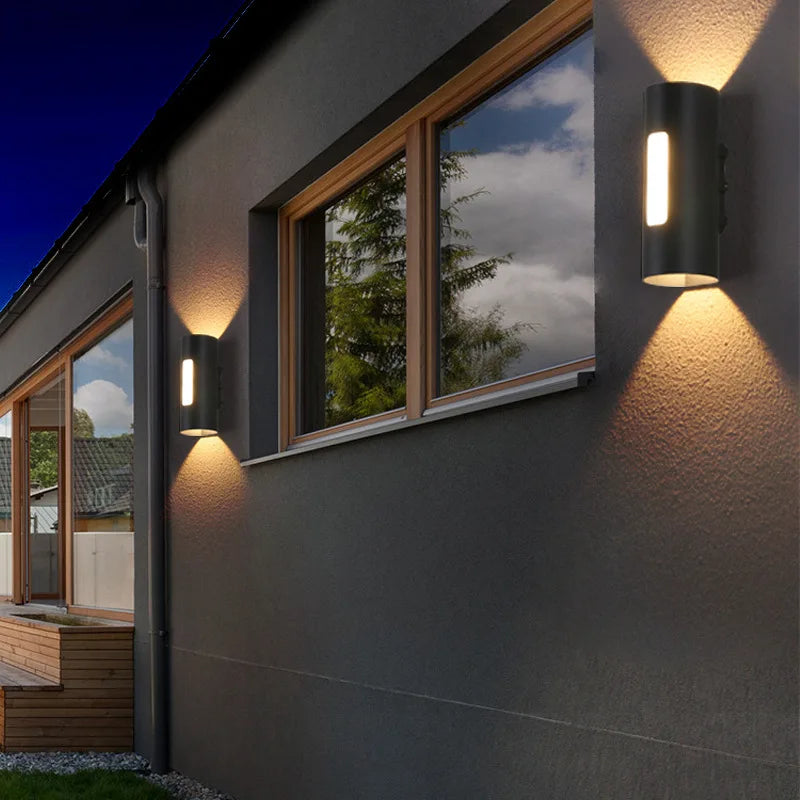 12W Outdoor LED Wall Lamp IP65 Waterproof Simple Up and Down Lighting Porch Garden Lights Home Sconce Decorative COB Spotlight - vue 5 sur 7