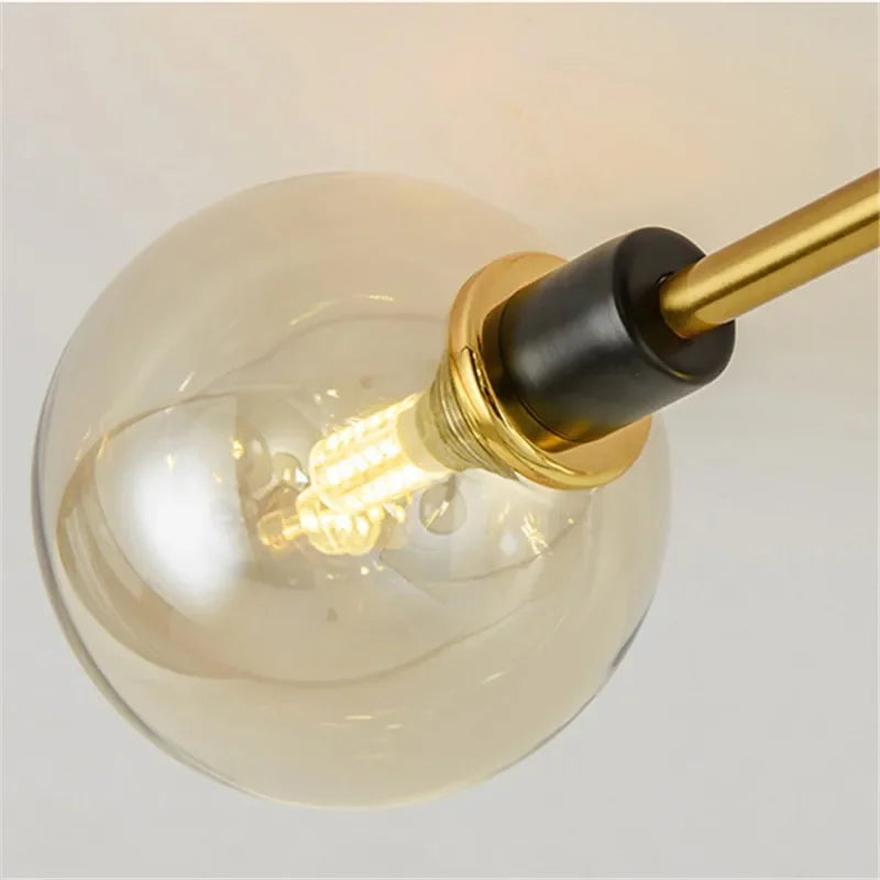 plafonnier nordique led en verre et métal pour intérieur loft - vue 7 sur 18