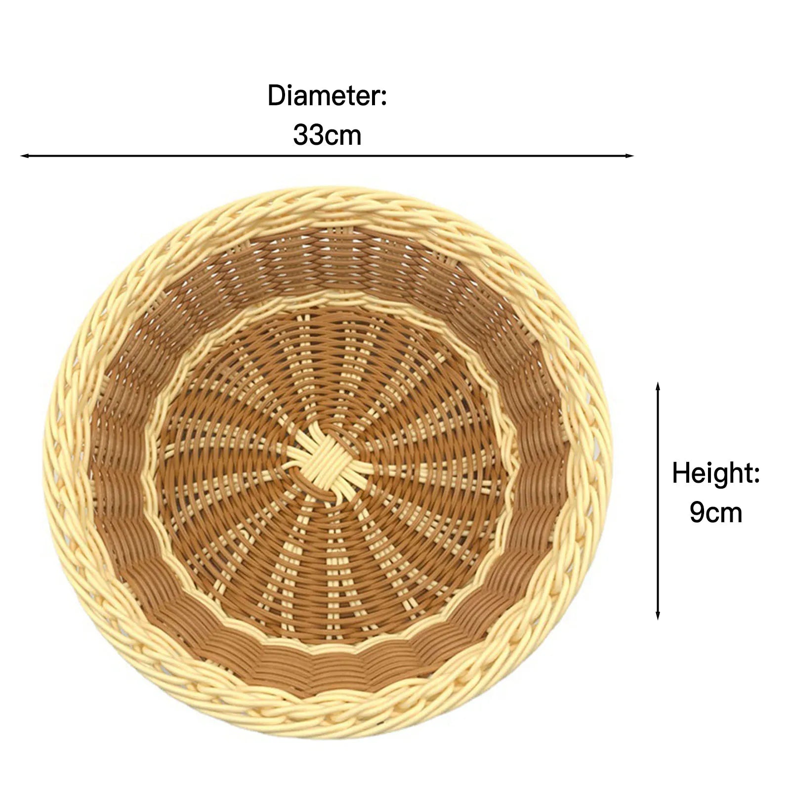 panier à fruits rond en rotin tissé à la main pour rangement alimentaire - vue 17 sur 17