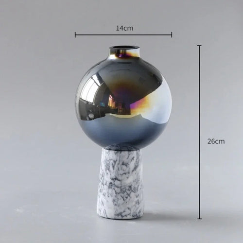 vase en verre marbré style chinois pour décoration intérieure élégante - vue 7 sur 8