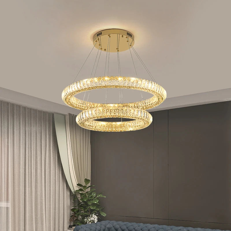 lustre en cristal moderne lumineux pour intérieur élégant - vue 6 sur 12