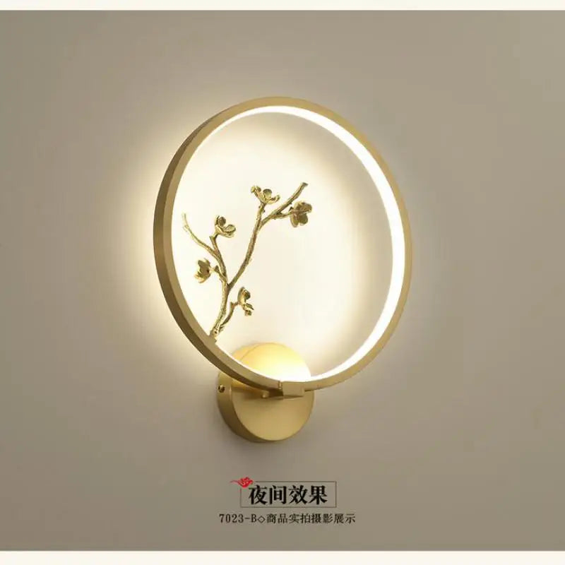 applique murale led traditionnelle chinoise en cuivre pour intérieur décoratif - vue 7 sur 10