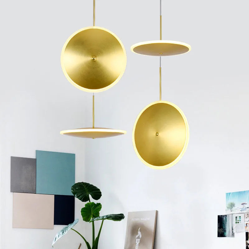 lampe led ronde métal art déco avec fil réglable - vue 3 sur 12