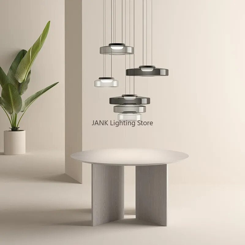 Lustre en verre minimaliste italien - vue 5 sur 24