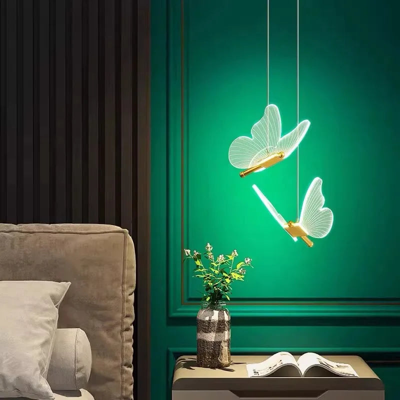 lustre papillon lumineux pour chambre d'enfants créative - vue 5 sur 14