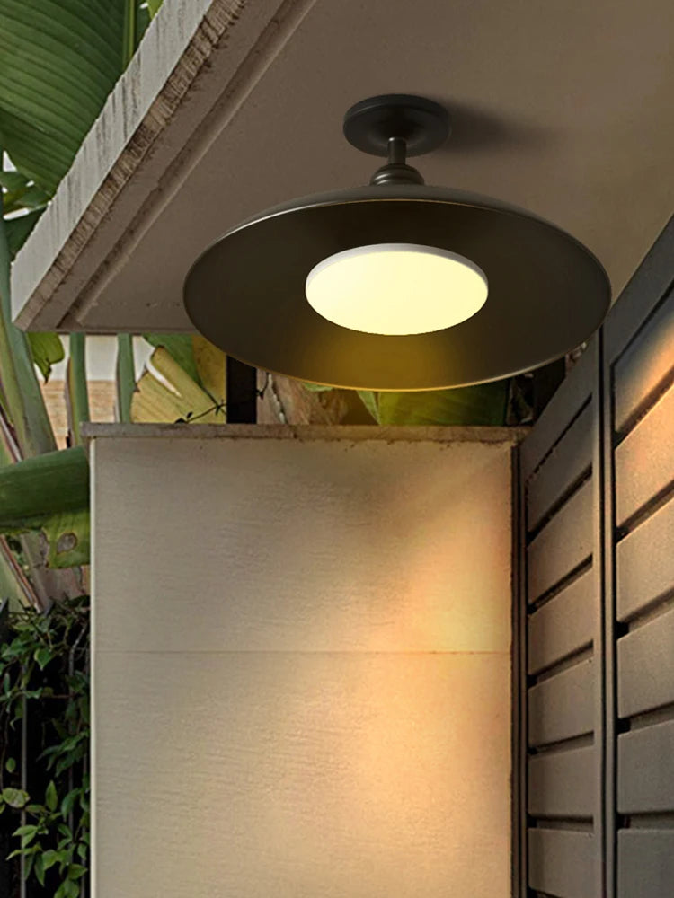 plafonnier led rétro ovni pour éclairage extérieur jardin balcon cour - vue 4 sur 10