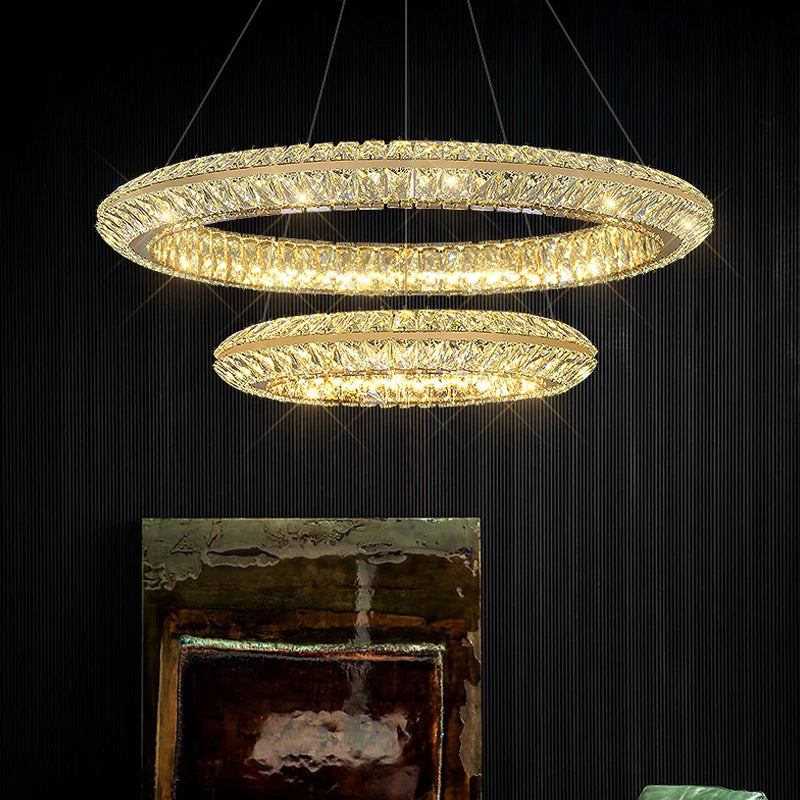 Luxe Cristal LED Suspension Lumières Villa Salon Salle À Manger Éclairage Décor Lustre Lustre Lampe Intérieur Hôtel Bar Luminaires - vue 6 sur 16