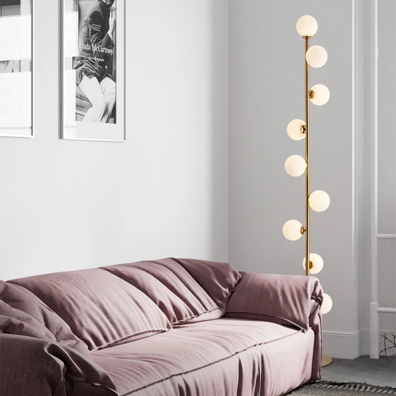 lampadaire boule en verre nordique pour décoration intérieure - vue 3 sur 7