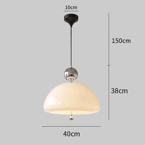 suspension bauhaus en verre blanc style médiéval pour intérieur élégant - vue 10 sur 11