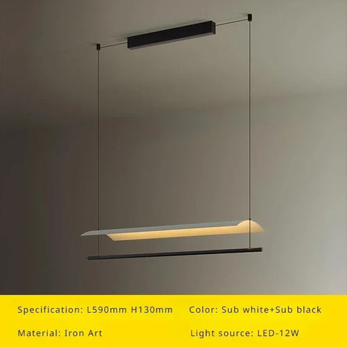 lustre suspendu moderne nordique éclairage design long et simple