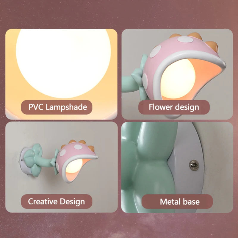 applique murale fleur pour éclairage chambre enfant en résine PE - vue 6 sur 7