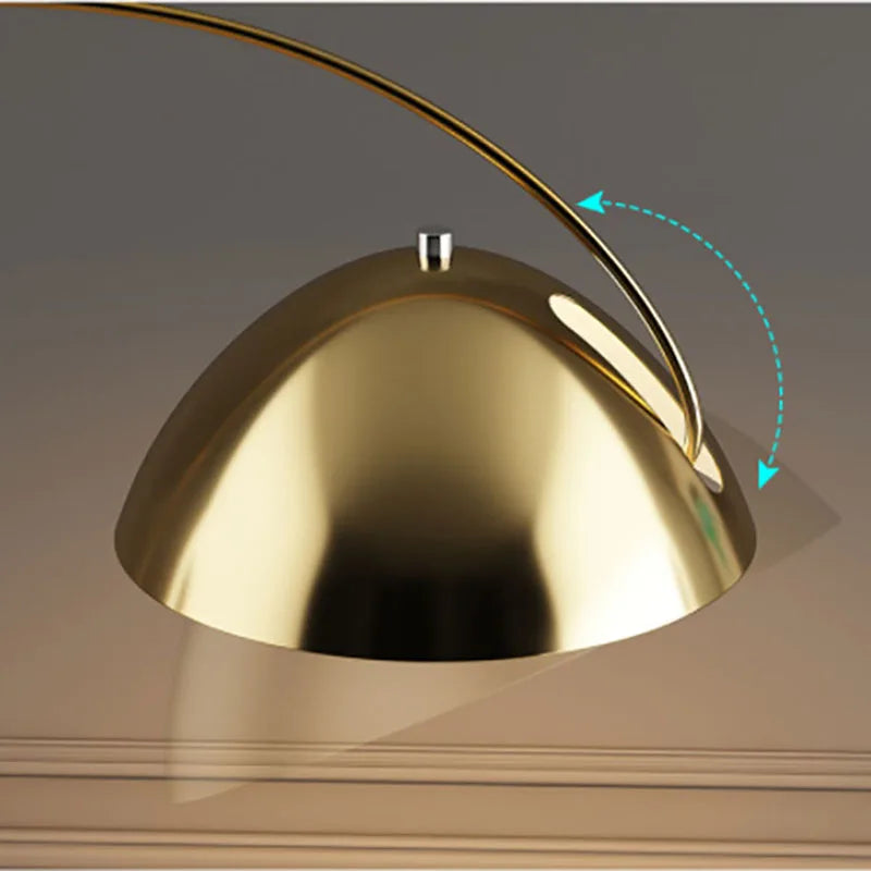 Lampadaire arc en métal chromé moderne minimaliste - vue 7 sur 8