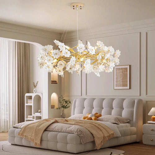 lustre en céramique à fleurs françaises pour décoration romantique - vue 4 sur 8