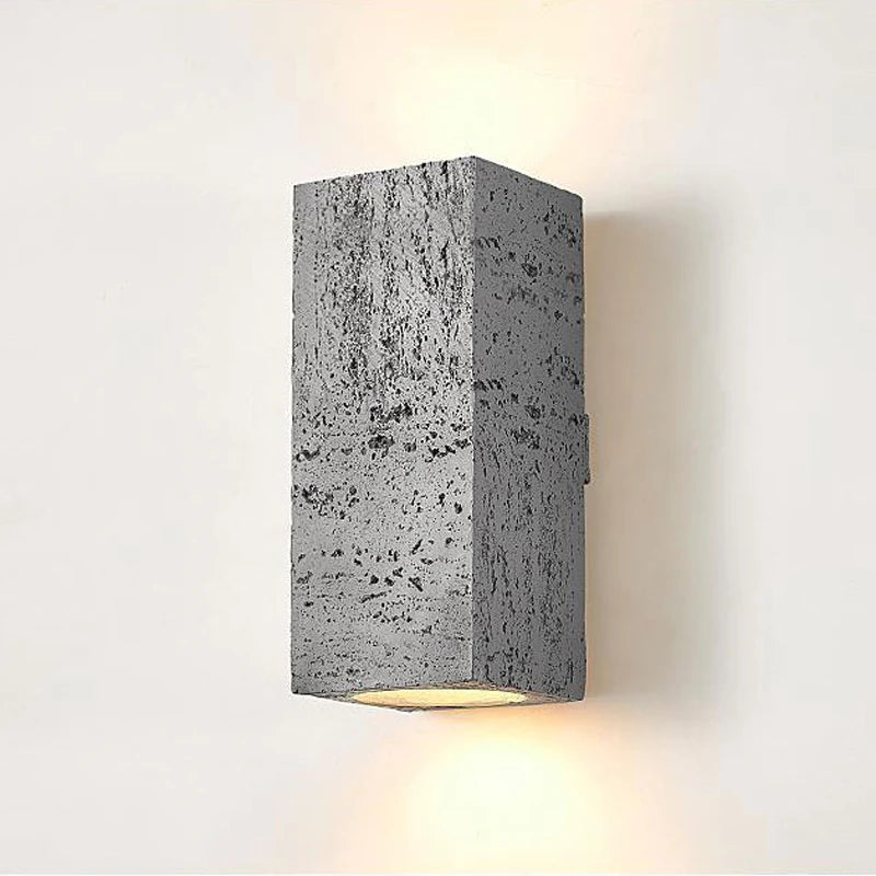 applique led wabi-sabi carrée ciment nordique luminaire décoratif intérieur - vue 9 sur 11