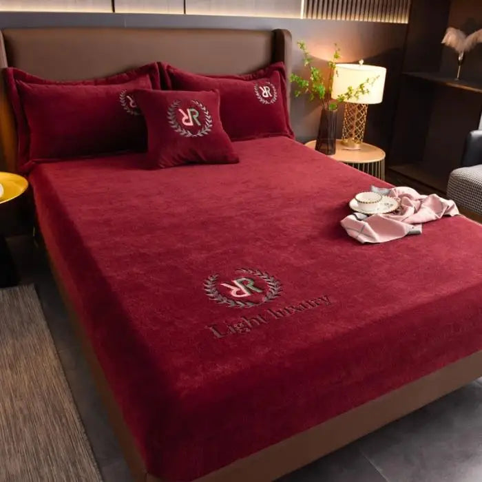 drap-housse en peluche douce et flanelle solide