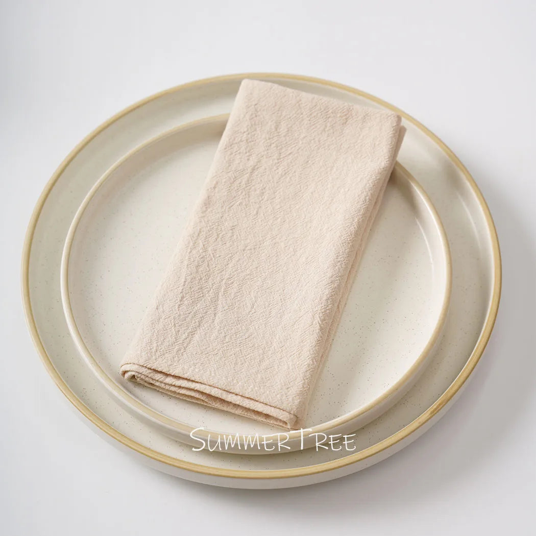 Serviette de table lot 12 coton lavé vintage - vue 5 sur 7