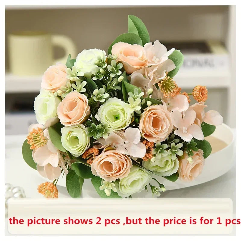 bouquet d'hortensias artificiels en soie pour décoration élégante - vue 12 sur 12