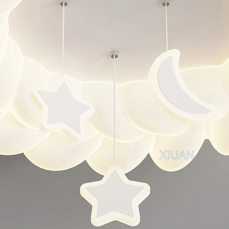 plafonnier romantique avec coeur lune étoile veilleuses nuage led - vue 7 sur 9