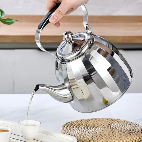 Bouilloire inox motif floral avec infuseur amovible