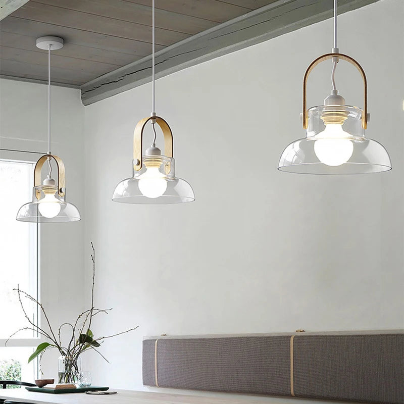 suspension moderne en verre avec fil réglable pour décoration intérieure - vue 3 sur 9