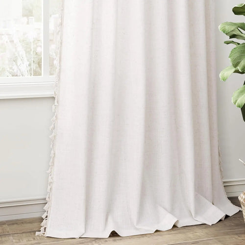 Voilage effet lin extra long sur mesure moderne