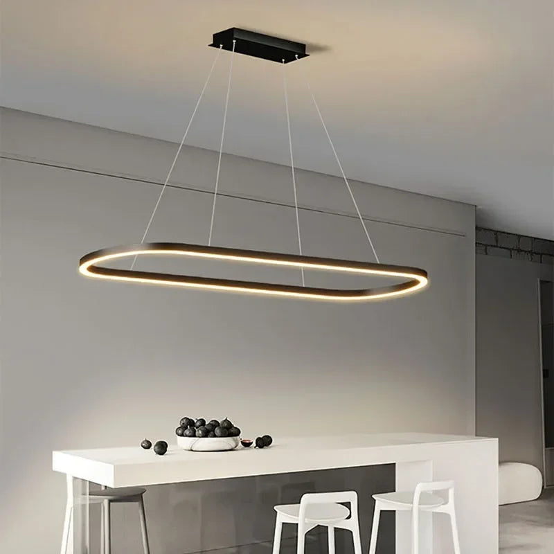 Lustre LED design moderne décoratif idéal hôtel - vue 7 sur 19