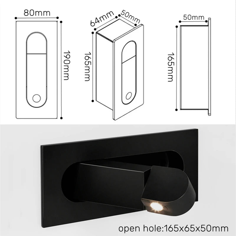 applique murale led nordique angle réglable pliable luminaire mural - vue 3 sur 17
