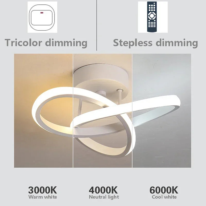 plafonnier led moderne chromé pour allée escalier balcon hôtel - vue 7 sur 10