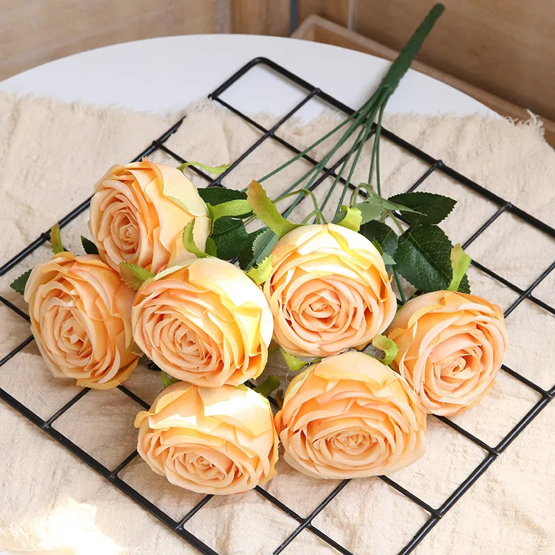 bouquet de roses artificielles en soie pour décoration intérieure mariage - vue 9 sur 9