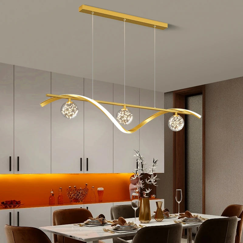 Modern Full Star Dining Room Chandelier Living Room, Kitchen Dining Table, Bedroom Office Gold Decorative Lighting Chandelier - vue 4 sur 8