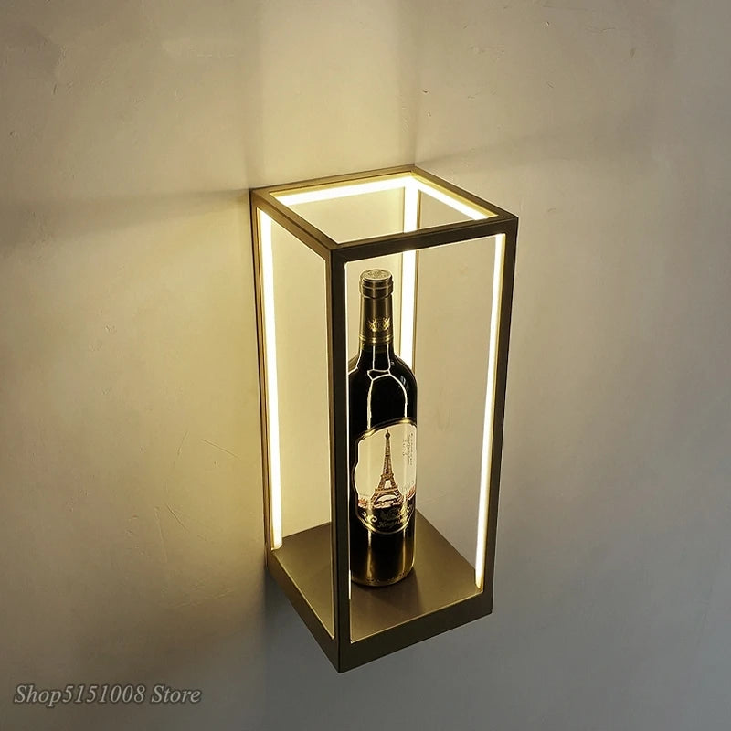 applique murale moderne minimaliste cube créative intérieur déco lumineuse - vue 5 sur 8