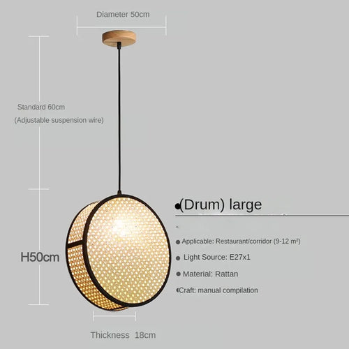lustre créatif en rotin tissé pour décoration intérieure élégante - vue 10 sur 9