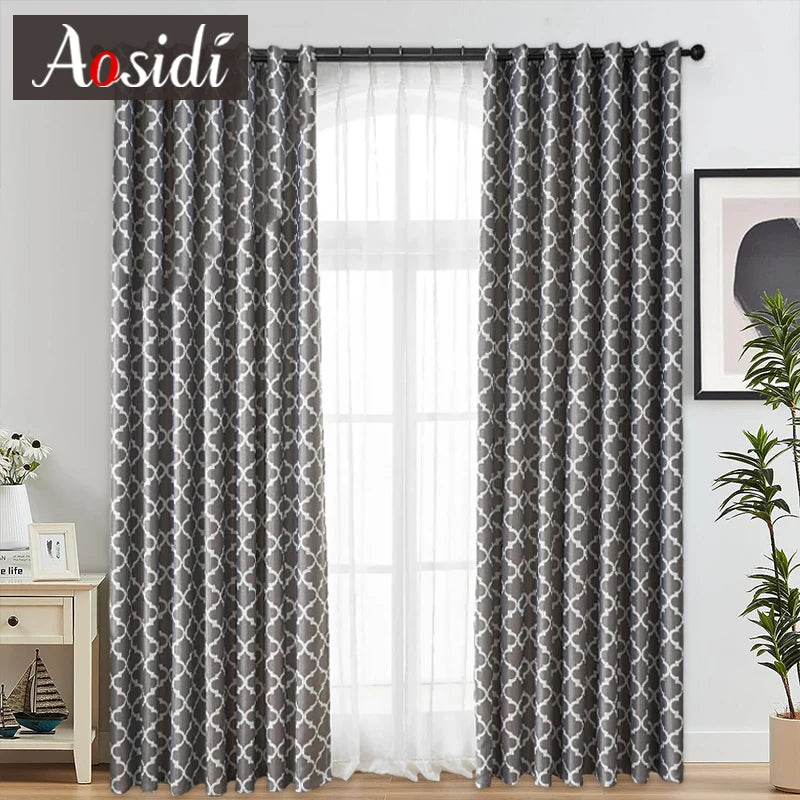 Rideau occultant moderne motifs infinis pour salon chambre