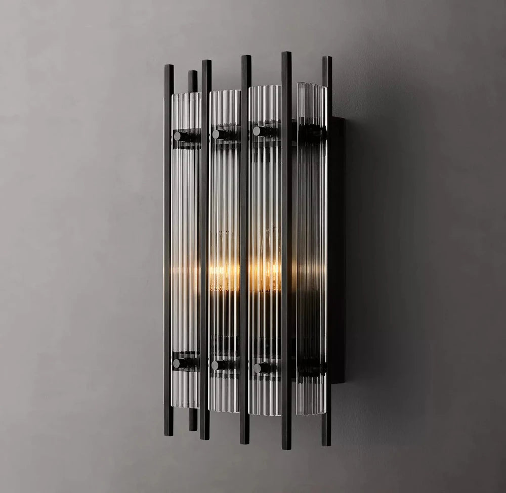 Applique rectangulaire moderne rétro LED verre laiton chrome noir nickel applique salle de bain chambre salon décoration