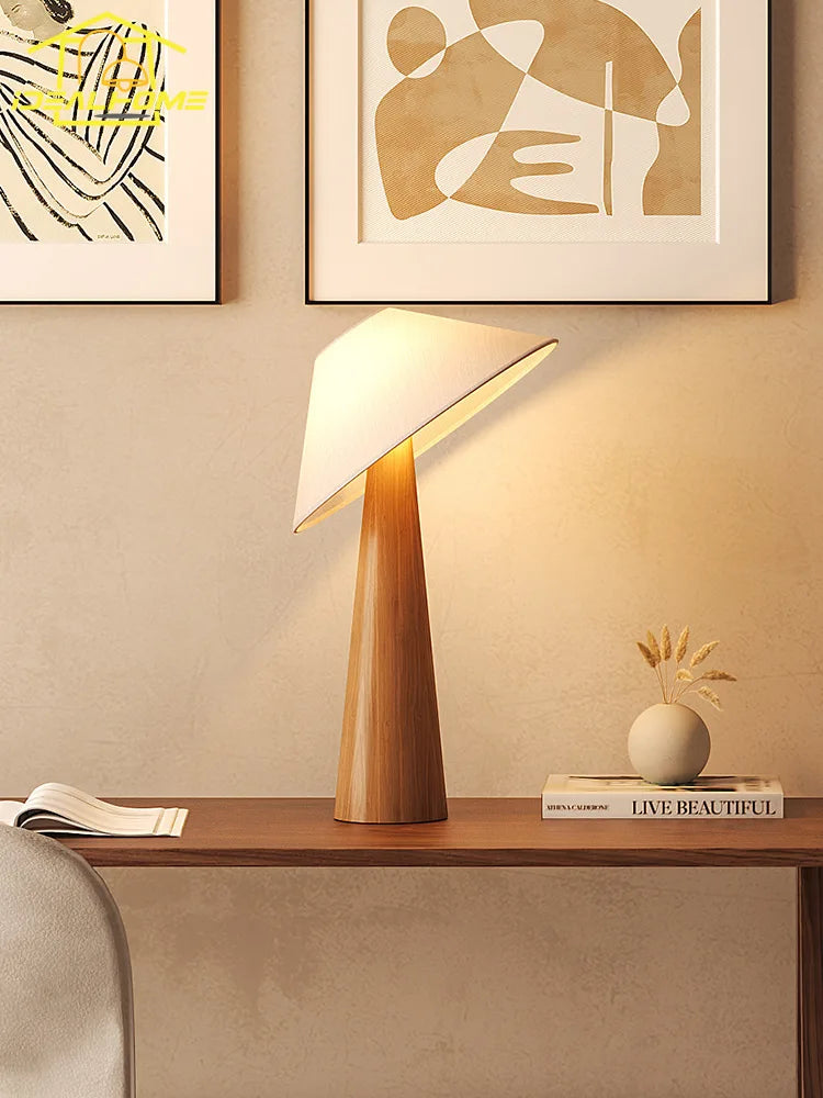 lampe de sol japonaise wabi-sabi zen art en bois massif - vue 4 sur 9