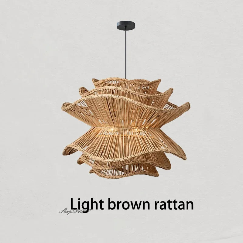 Lampe créative en rotin à plusieurs niveaux - vue 2 sur 8