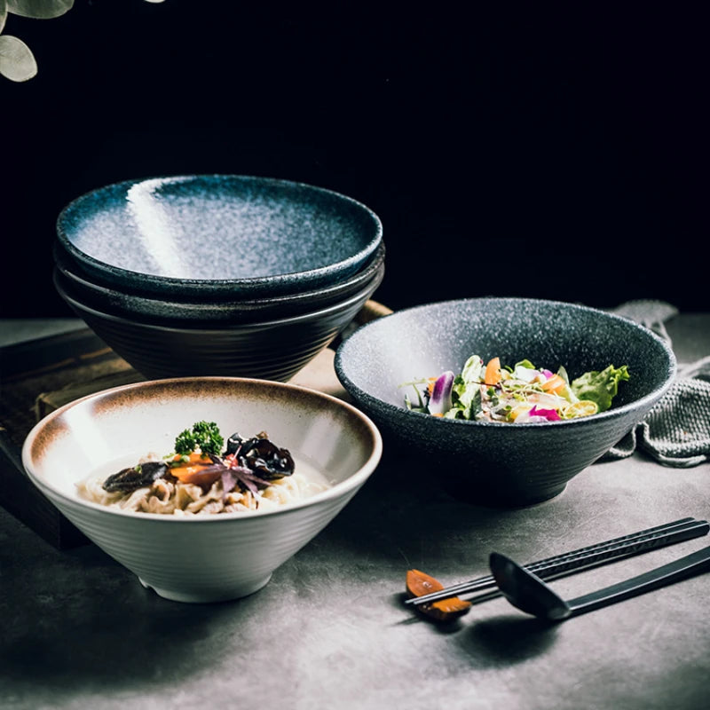 Bol ramen céramique style japonais motif artisanal - vue 2 sur 7