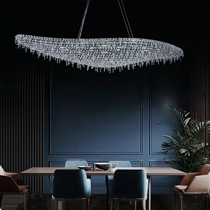 lustre en cristal décoratif pour éclairage intérieur élégant - vue 5 sur 15
