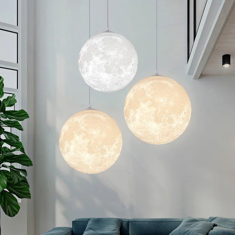 Suspension boule lune imprimée en 3D