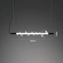 lustre moderne en bande de verre avec lumière led pour décoration maison