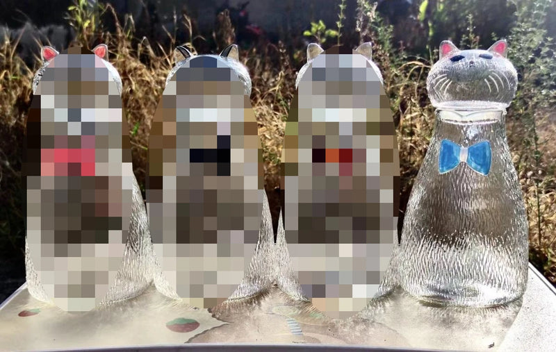 carafe en verre résistant motif chat style ludique