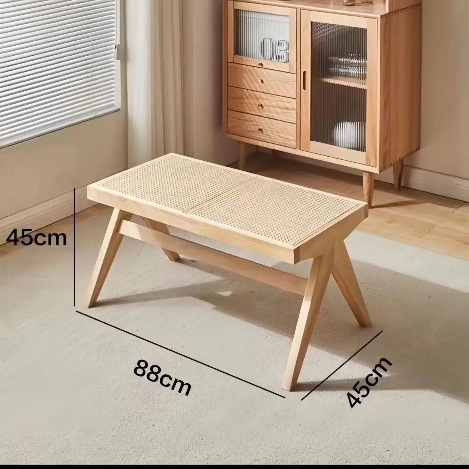 banc en rotin massif pour usage polyvalent et moderne - vue 10 sur 17