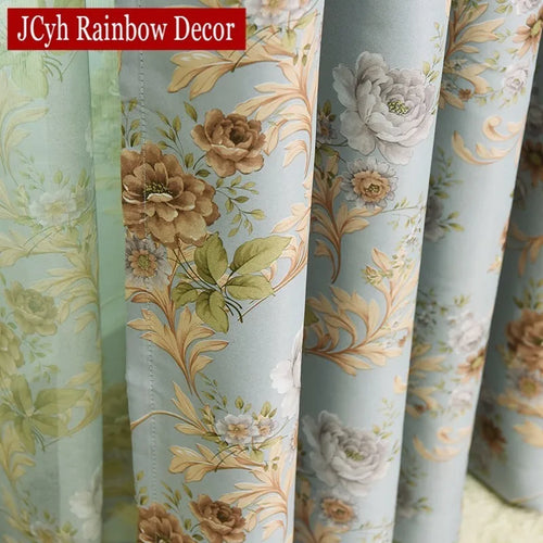 Rideau occultant floral style européen pour salon chambre