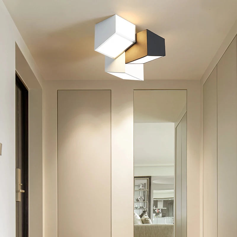 Plafonnier Créatif Géométrique LED Pour Allée Couloir Chambre Restaurant Décor À La Maison Plafond Art Lumières Éclairage Intérieur - vue 5 sur 8