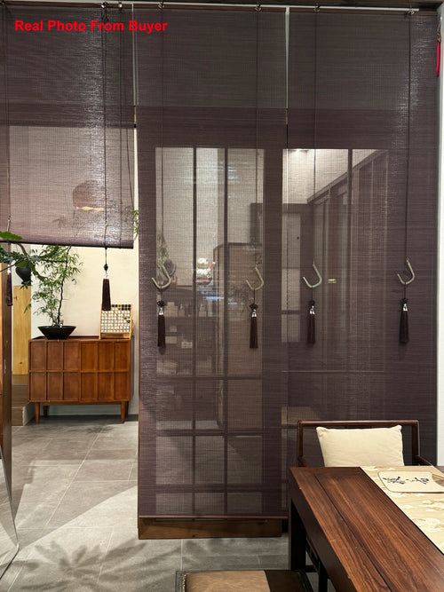 store enrouleur bambou style chinois salon de thé - vue 5 sur 7