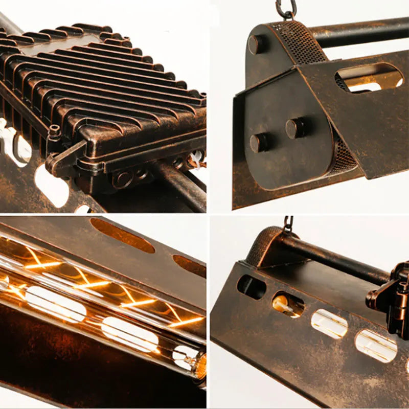 lustre style industriel loft rétro pour bar café - vue 8 sur 7